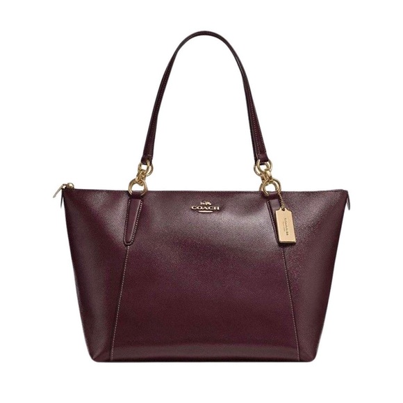 Coach Handbags - Coach | Ava Leather Shopper Tote - Oxblood/Cherry